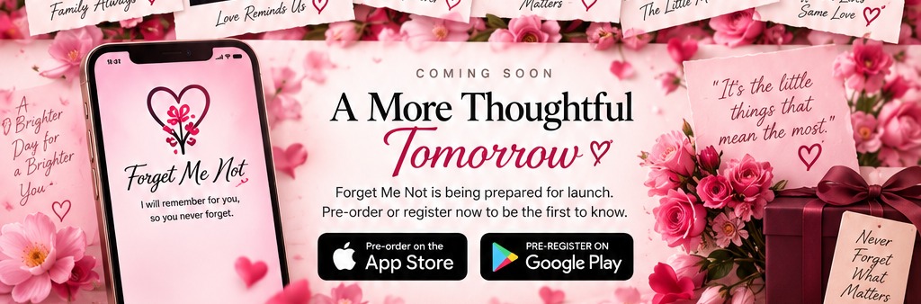 Flowers, gifts and Forget Me Not launch imagery